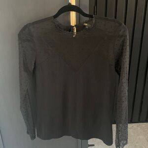 49. Maje Black Top Sheer Sleeves